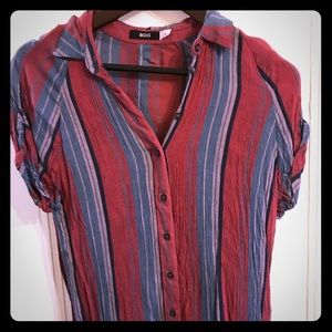 Short sleeve striped button down Urban Outfitters
